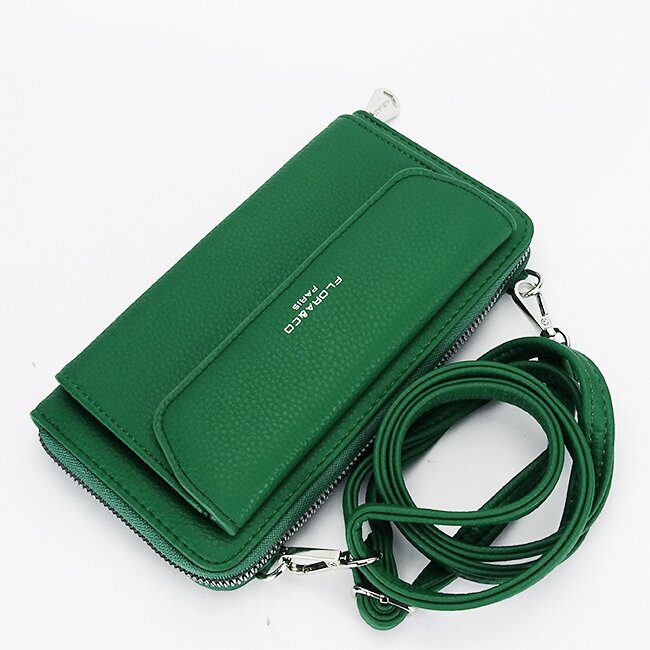 Flora&Co Paris Portofel si port telefon verde H6017A 07