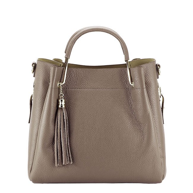 Made in Italy Geanta din piele naturala maro deschis Ariana 122