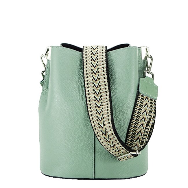 Made in Italy Geanta tip sac din piele naturala 8951 122 Verde menta