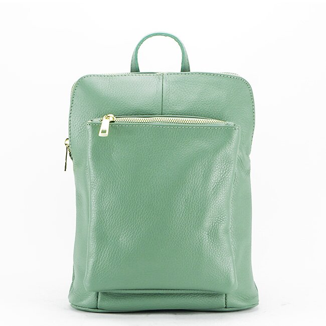 Made in Italy Rucsac din piele naturala verde convertibil in geanta 1001 123