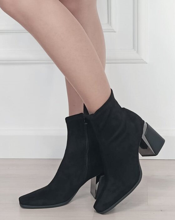 MARQUIIZ Botine dama negre cu toc gros 2908A 19