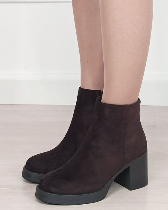 MARQUIIZ Botine maro elegante cu toc gros 6322-1 117