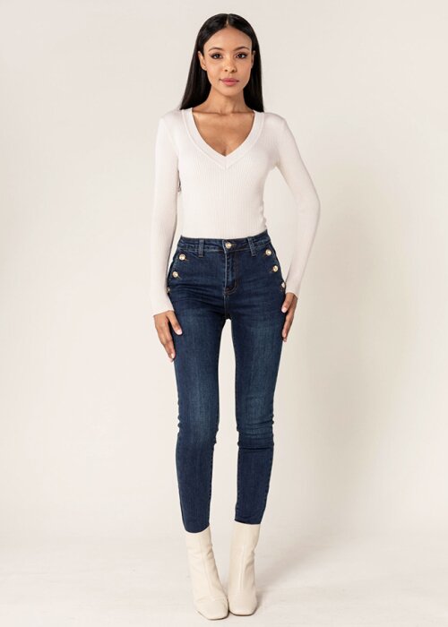 Nina Carter Blugi dama albastri inchis slim P217-2A M9