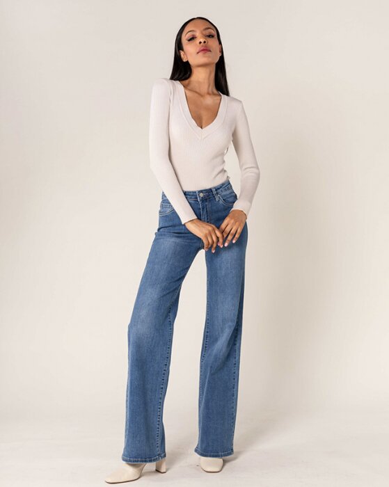 Nina Carter Blugi Dama Evazati Albastri P211-5 M8