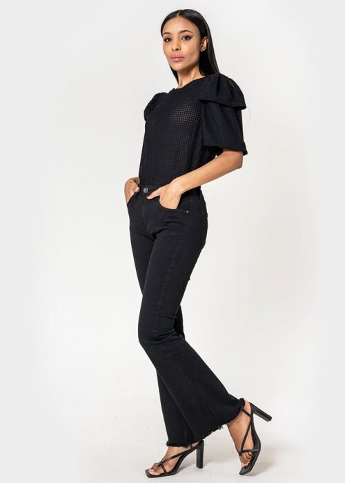 Nina Carter Pantaloni negri Evazati J230-1 M7