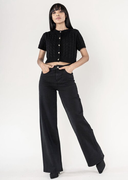 Nina Carter Pantaloni negri Evazati J251-1 M9