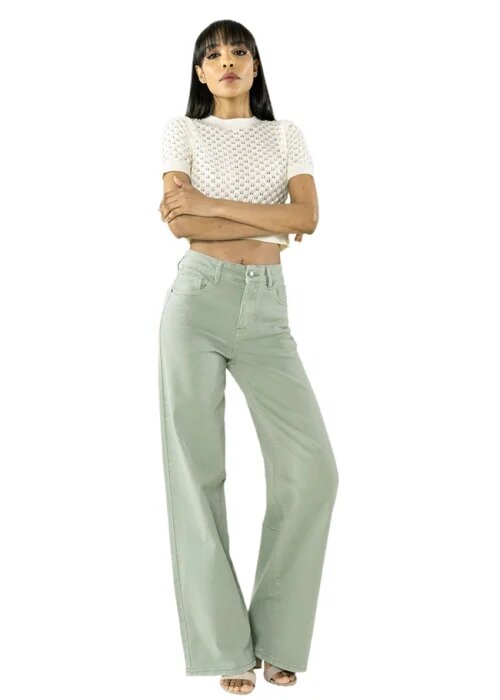 Nina Carter Pantaloni verzi Evazati J251-22 M9