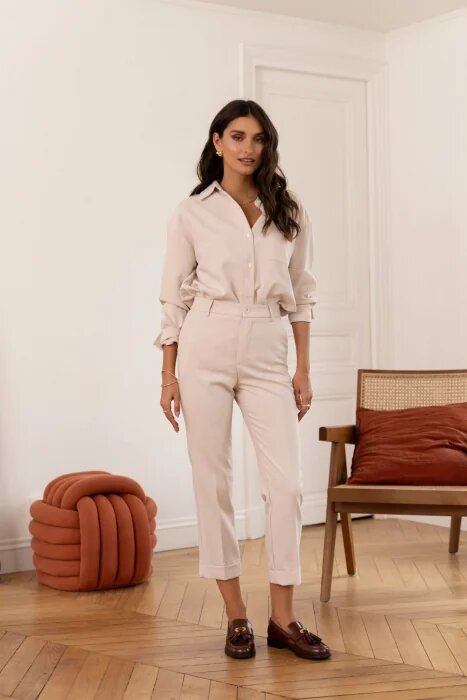 Oraije Pantaloni bej tip Cigarette C2031BG
