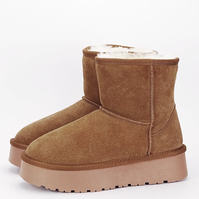 SOFILINE Cizme scurte camel din piele naturala W5825 110