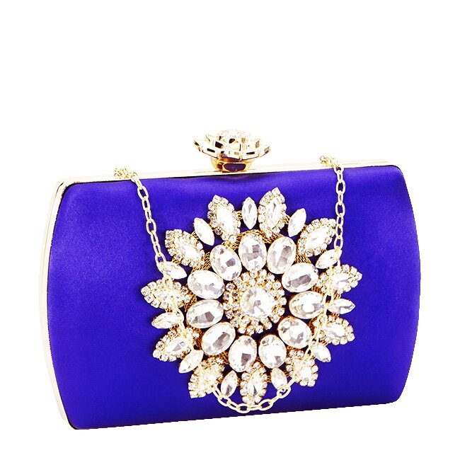 SOFILINE Geanta clutch albastru cu brosa BRS-210 06