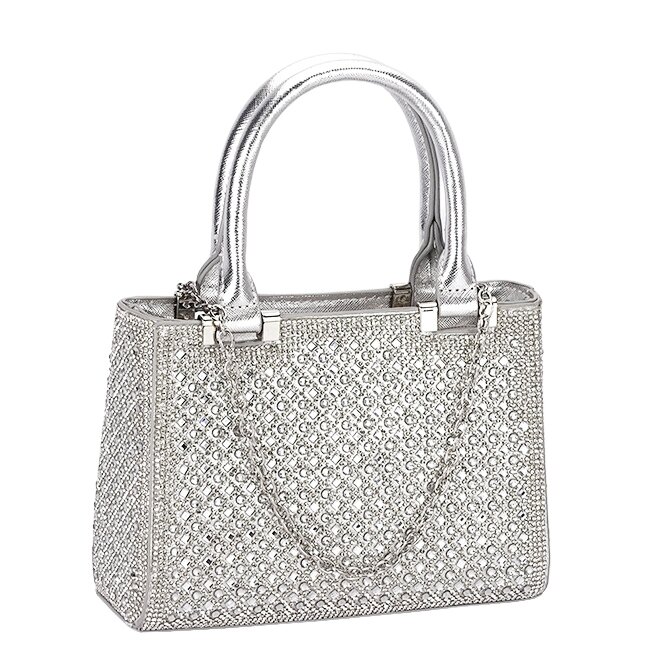 SOFILINE Geanta clutch argintie cu pietricele BK07 05
