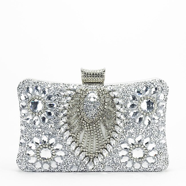 SOFILINE Geanta clutch argintiu cu cristale 2023-15 05