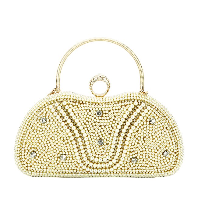 SOFILINE Geanta clutch cu perle si pietricele BME-22732 05 Auriu