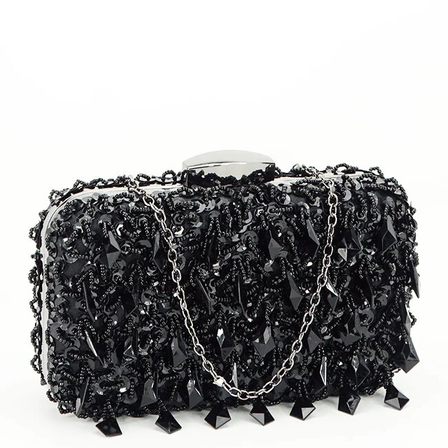 SOFILINE Geanta clutch neagra cu cristale si paiete BME6011 06