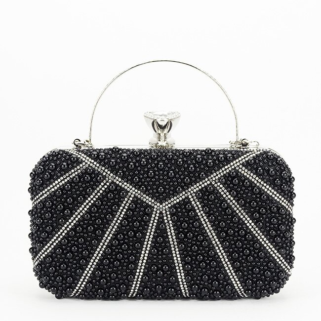 SOFILINE Geanta clutch negru cu perle 1008 05