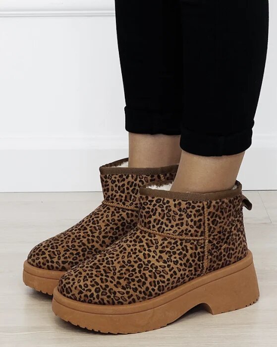 SOFILINE Ghete imblanite cu talpa groasa si imprimeu leopard LT33-49 113
