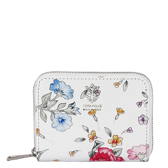 SOFILINE Portofel mic alb cu imprimeu floral din piele naturala 8912 07