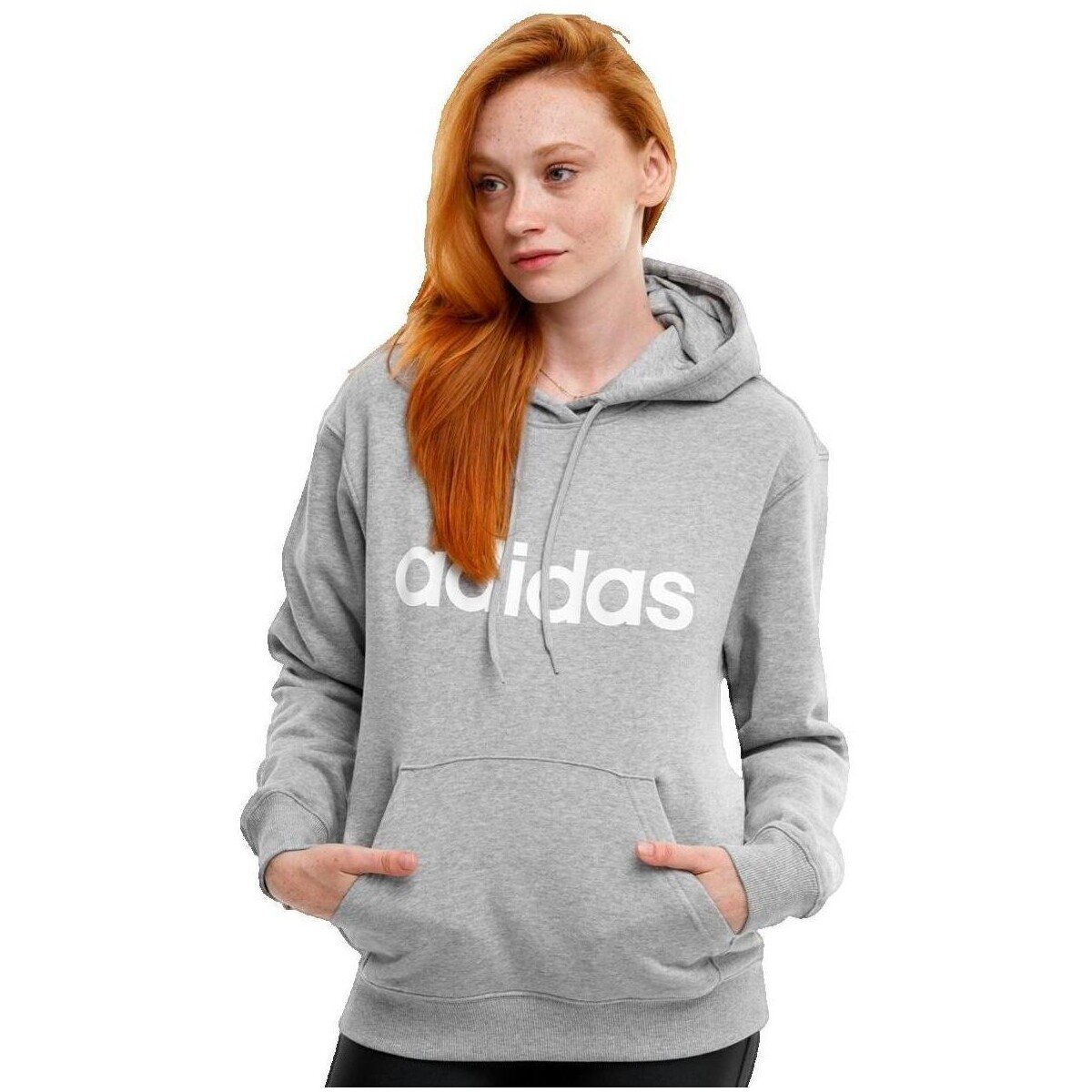 adidas Îmbracaminte Sweat à capuche Essentials Linear W gris