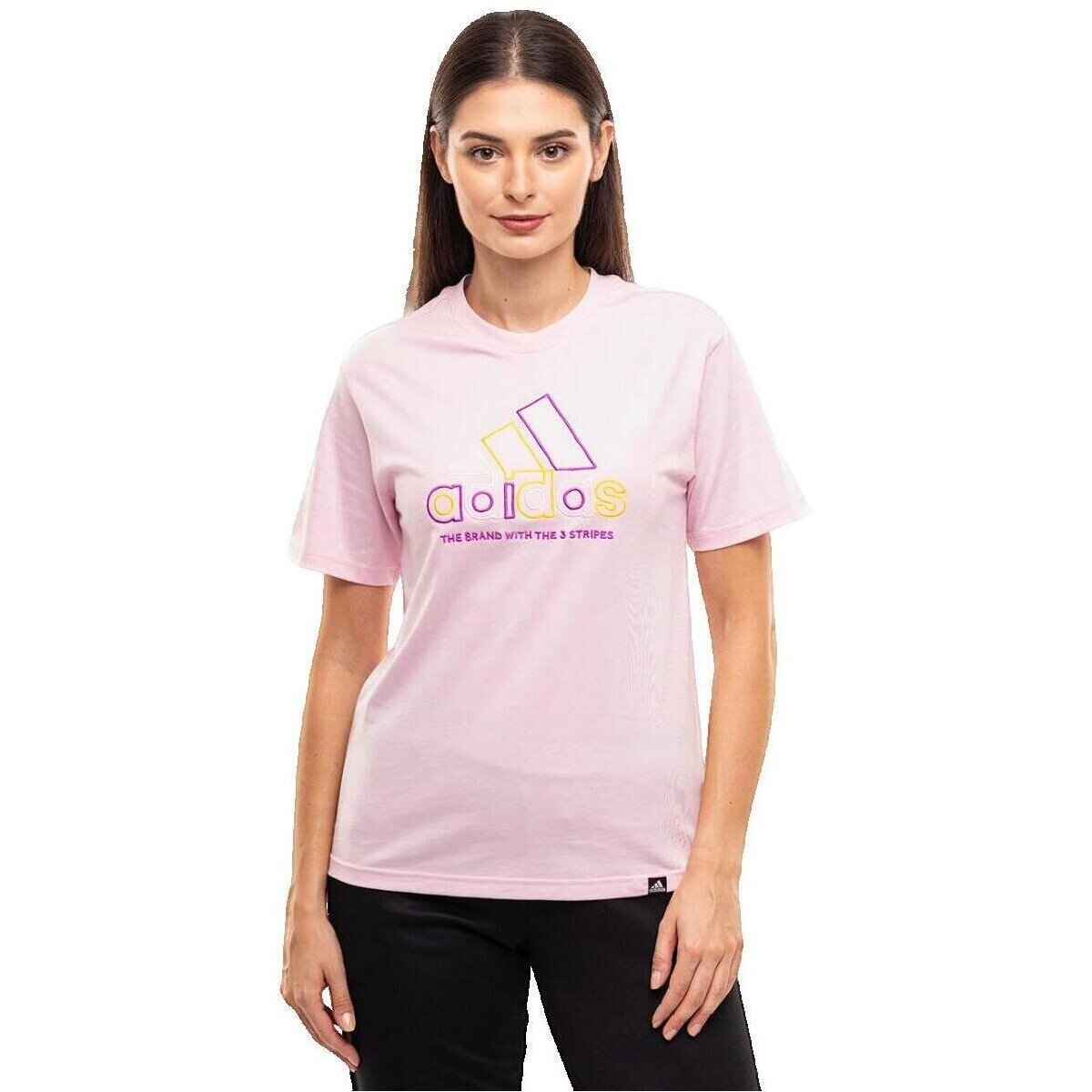 adidas Îmbracaminte T-shirt à grand logo rose