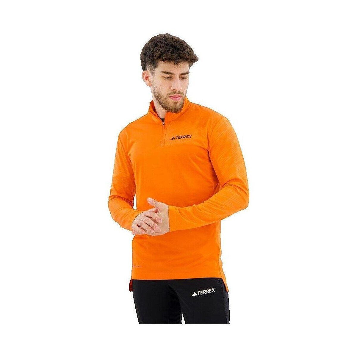 adidas Îmbracaminte T-shirt avec demi-zip orange