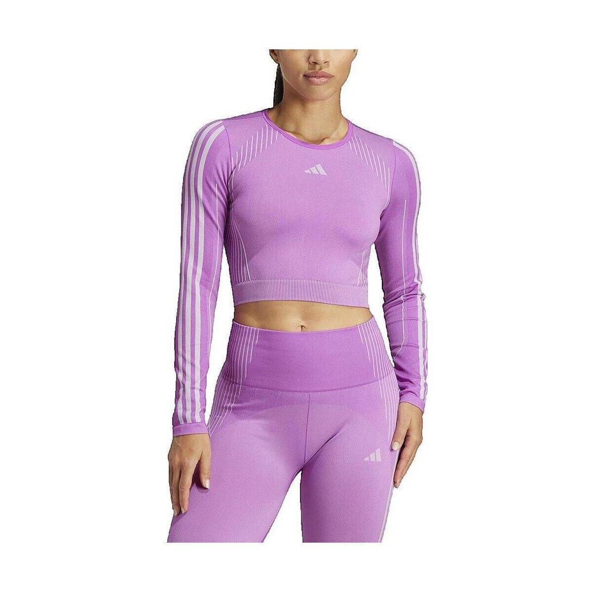 adidas Îmbracaminte T-shirt manches longues Knit coupe ajustée femme