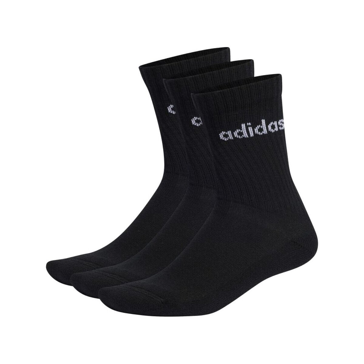 adidas Lenjerie intimă Chaussettes linear crew cushioned noir/blanc