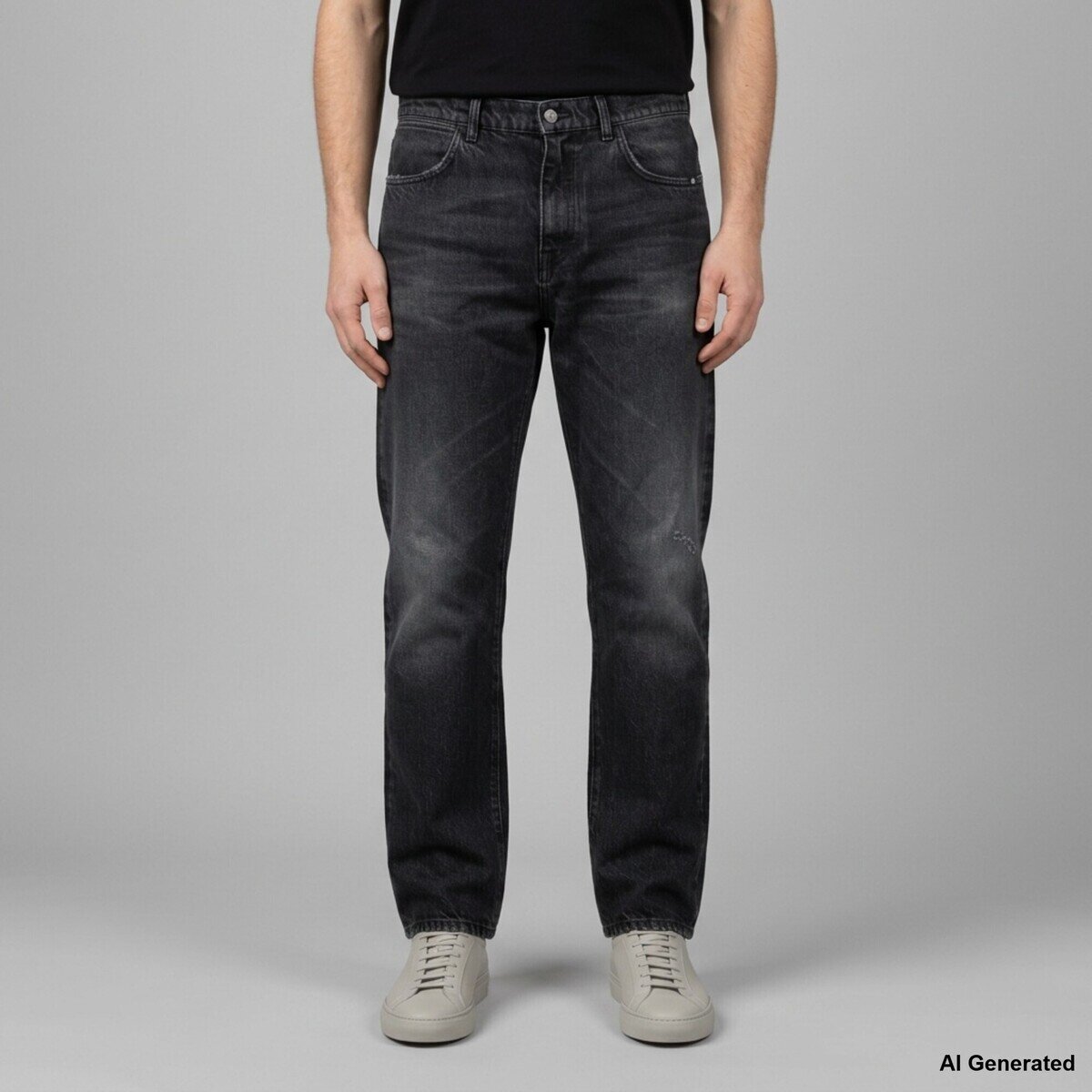 Amish Îmbracaminte Js) James Man Selvedge Black Denim Black Ari