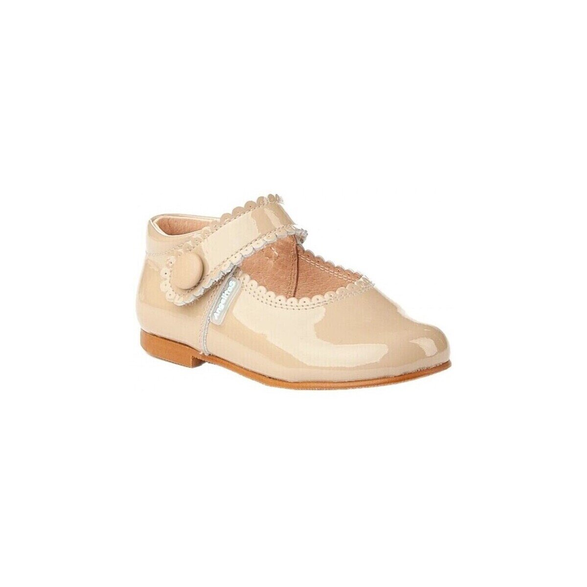 Angelitos Pantofi 1502 MERCEDITAS CHAROL CON VELCRO Camel