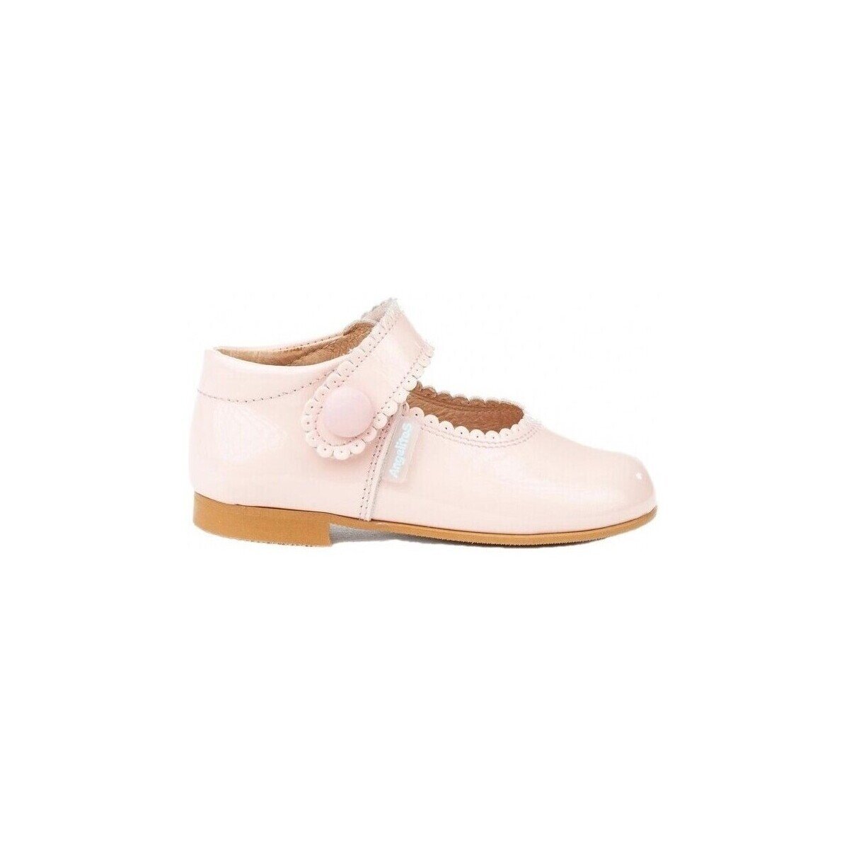 Angelitos Pantofi 1502 MERCEDITAS CHAROL CON VELCRO Rosa