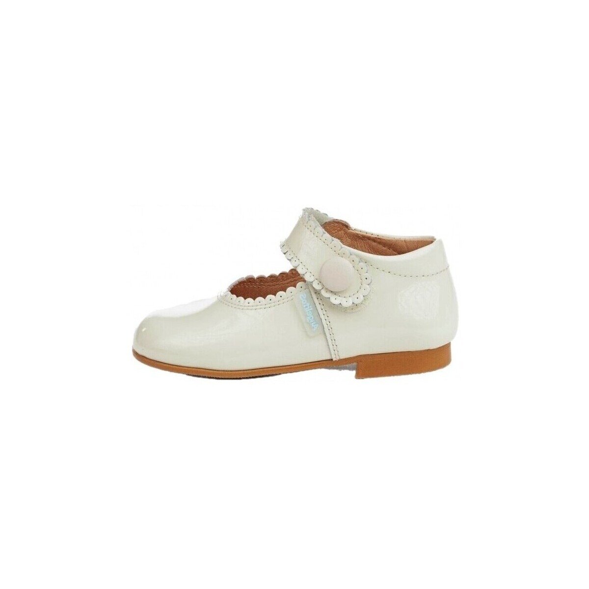 Angelitos Pantofi 1502 MERCEDITAS NACAR CON VELCRO Beige