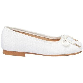 Angelitos Pantofi 1568 Bailarina Lazo Lino Ceremonia Blanco