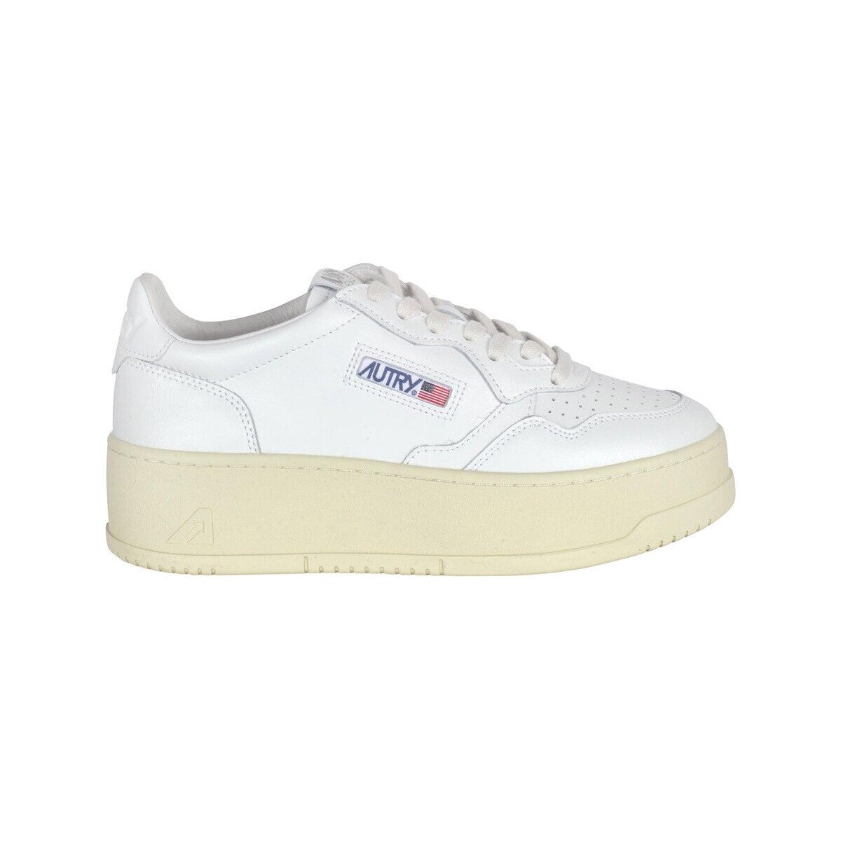 Autry Pantofi Baskets Medalist Platform cuir de vache blanc non traité
