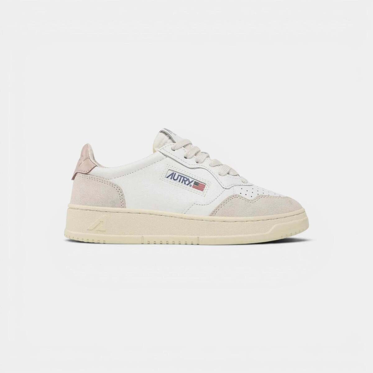 Autry Pantofi Medalist Leather Low White Pink (Women's)