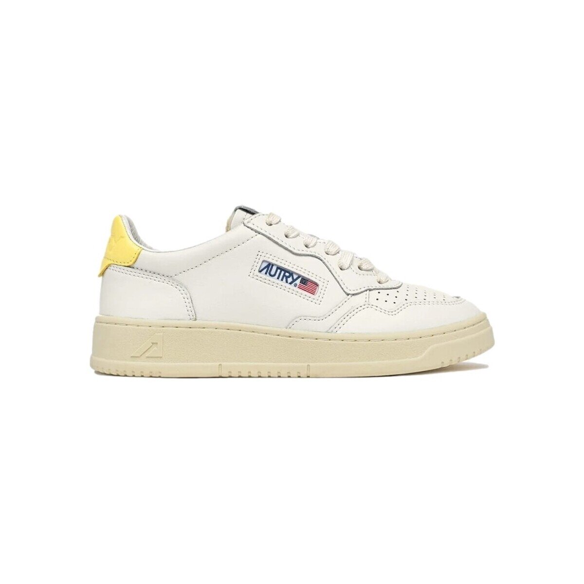 Autry Pantofi Medalist Low Leather W - White/Lemon Meringue