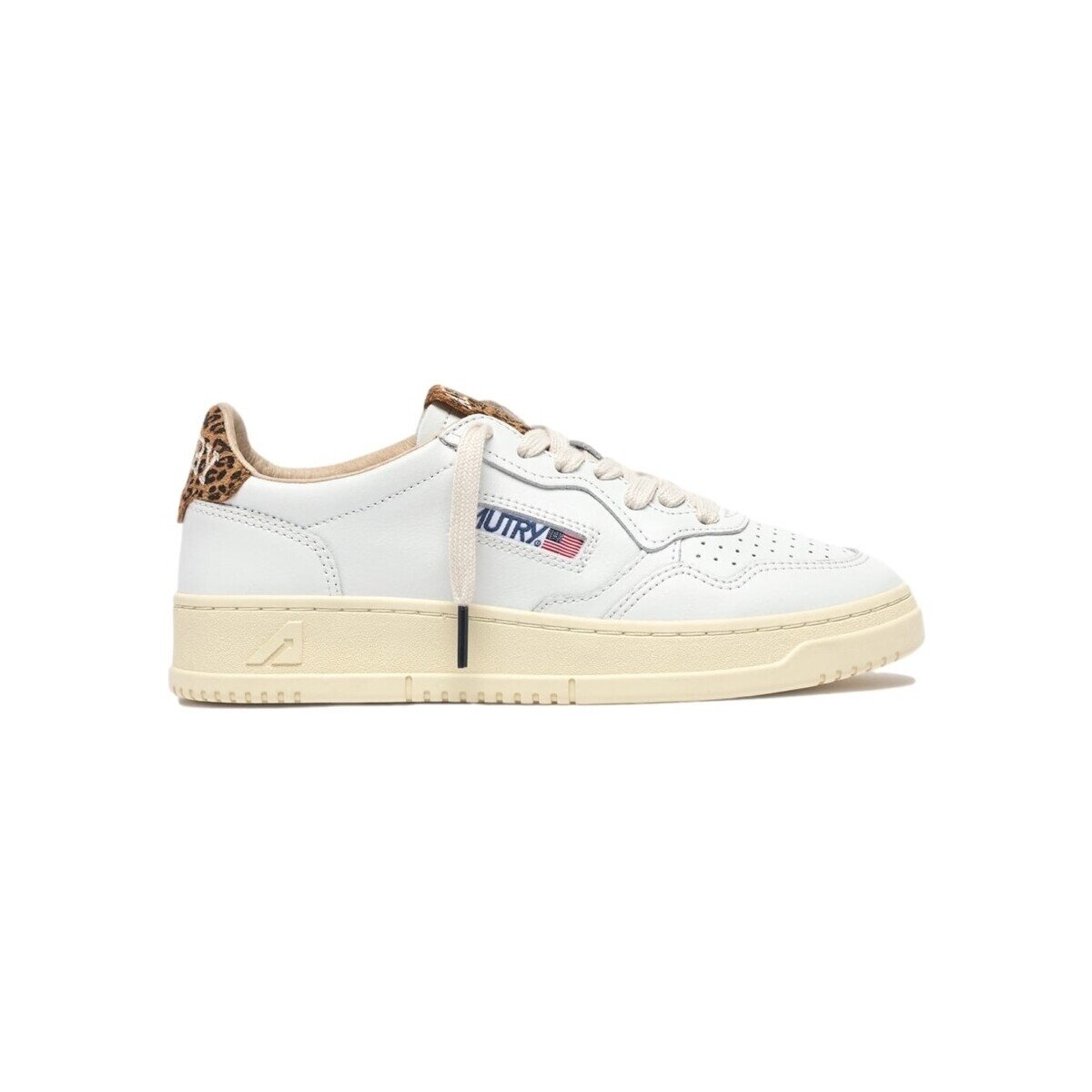 Autry Pantofi Medalist Low Leather W - White/Leopard