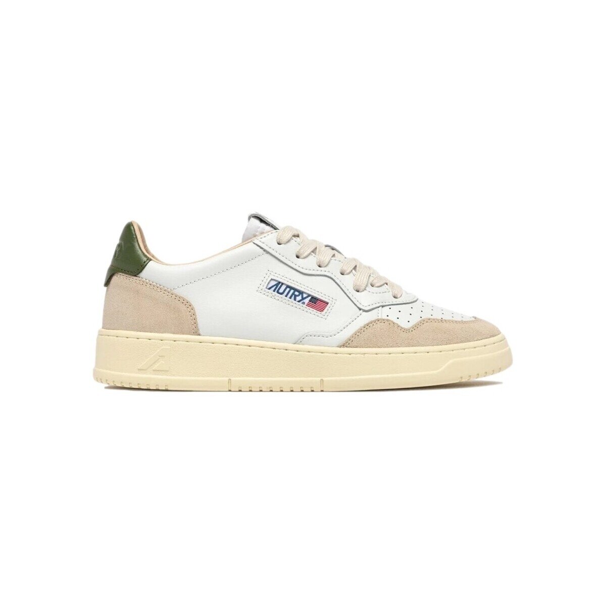 Autry Pantofi Medalist Low Suede M - White/Bronze Green