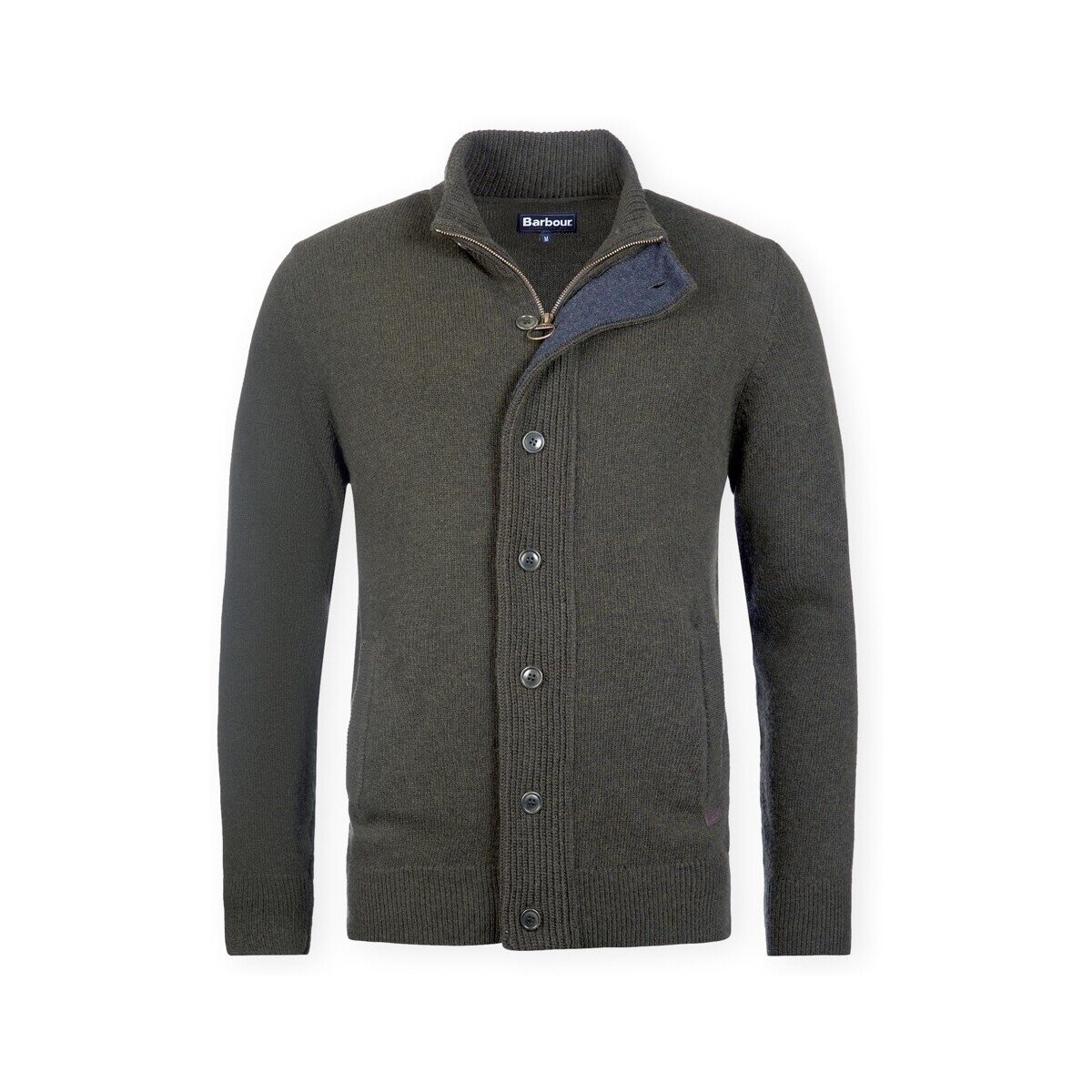 Barbour Îmbracaminte Essential Elbow-Patch Cardigan - Seaweed