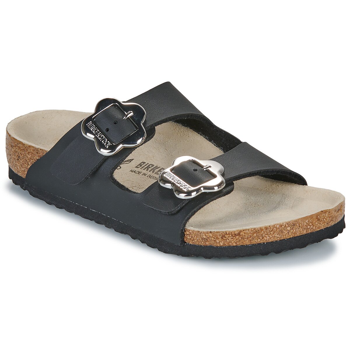 Birkenstock Pantofi Arizona Kids Flower Buckle BF Black