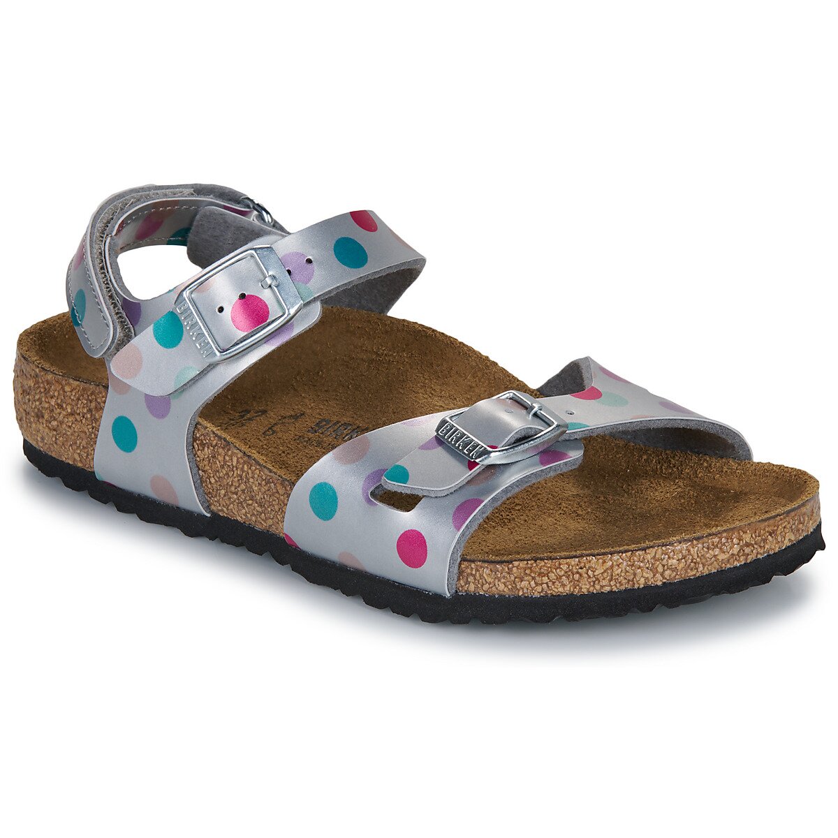 Birkenstock Pantofi Rio AS Kids BF Elec. Metallic SilverDots
