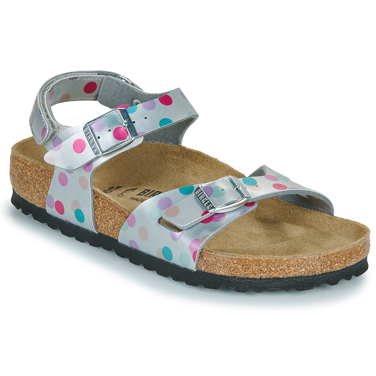 Birkenstock Pantofi Rio AS Kids BF Elec. Metallic SilverDots