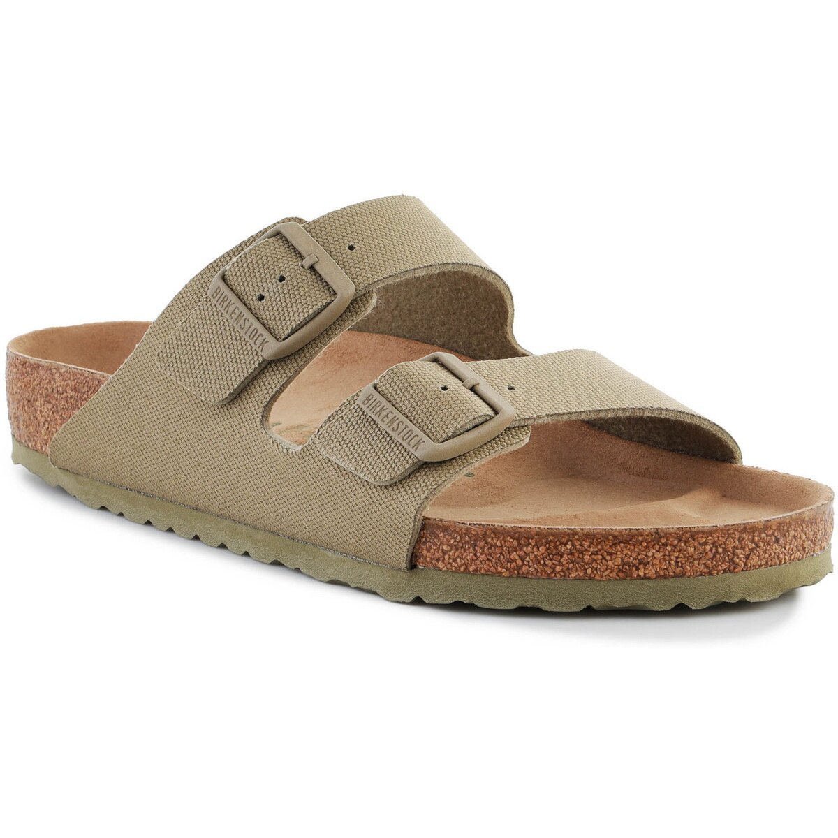 Birkenstock Pantofi Rivet Logo Vegan Canvas Faded Khaki 1023958