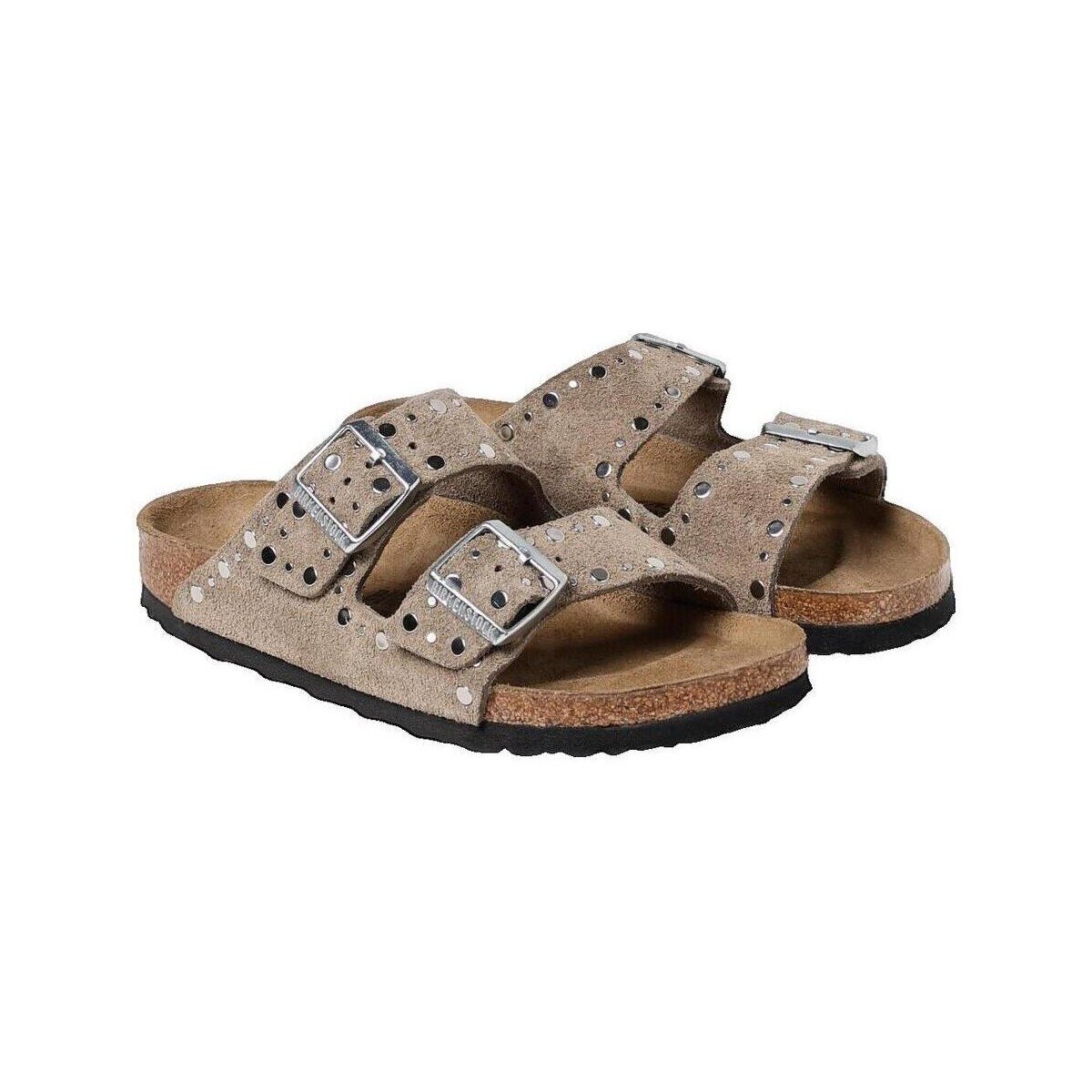 Birkenstock Pantofi Sandales Arizona Rivet en cuir nubuck taupe