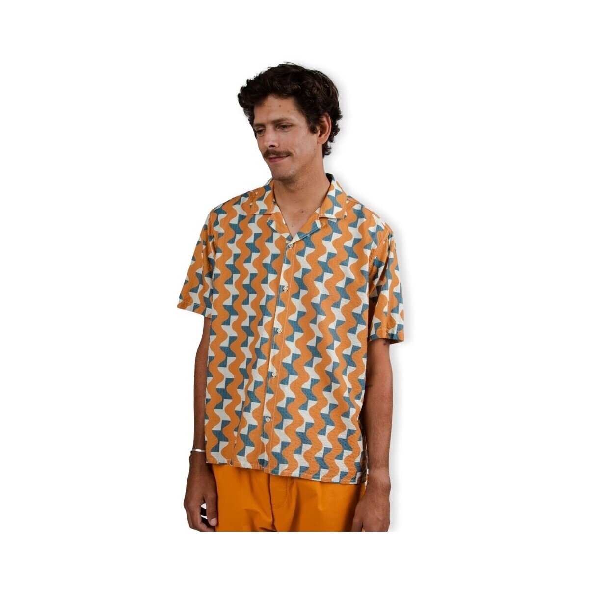Brava Fabrics Îmbracaminte Big Tiles Aloha Shirt - Ochre