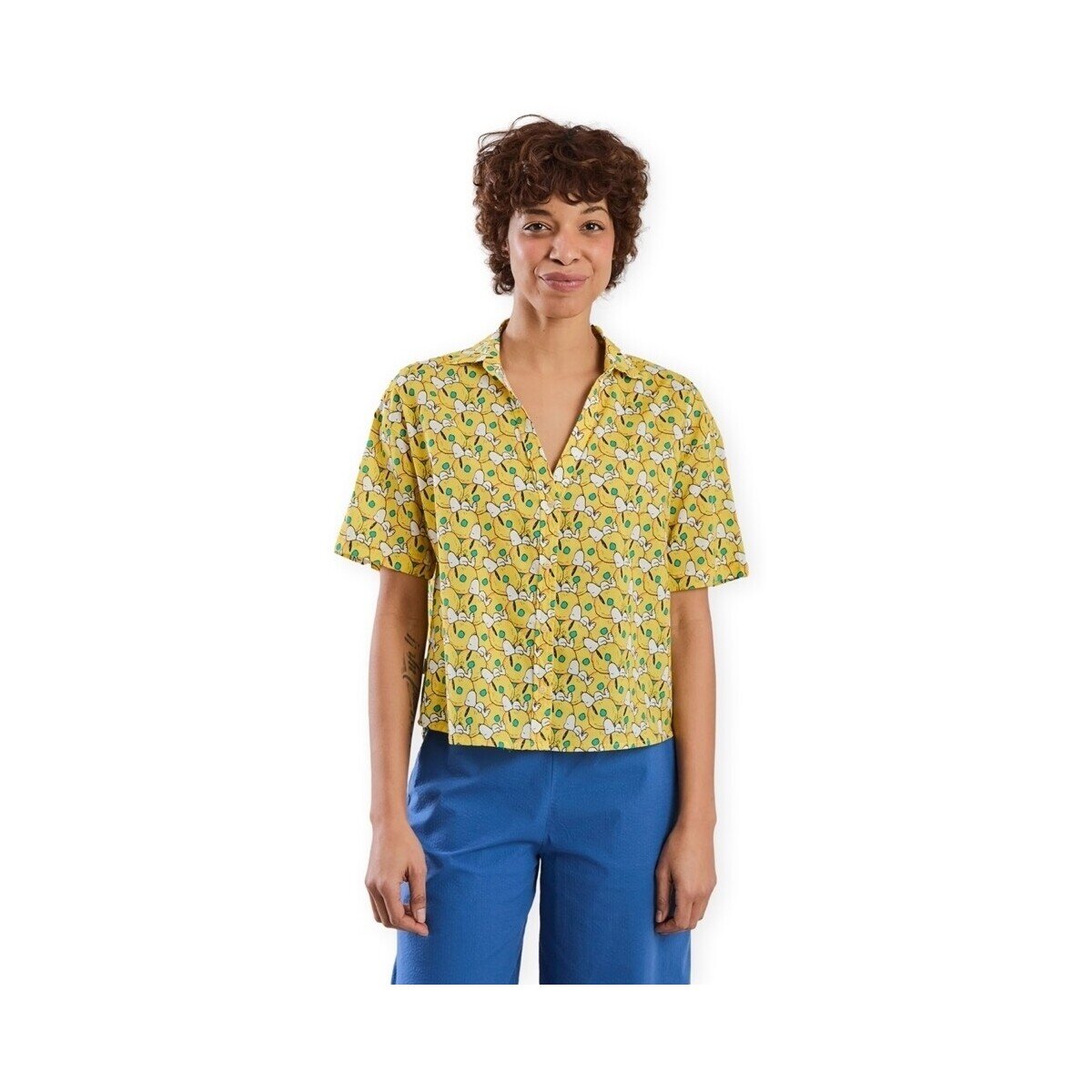 Brava Fabrics Îmbracaminte x PEANUTS Donuts Aloha Shirt W - Yellow