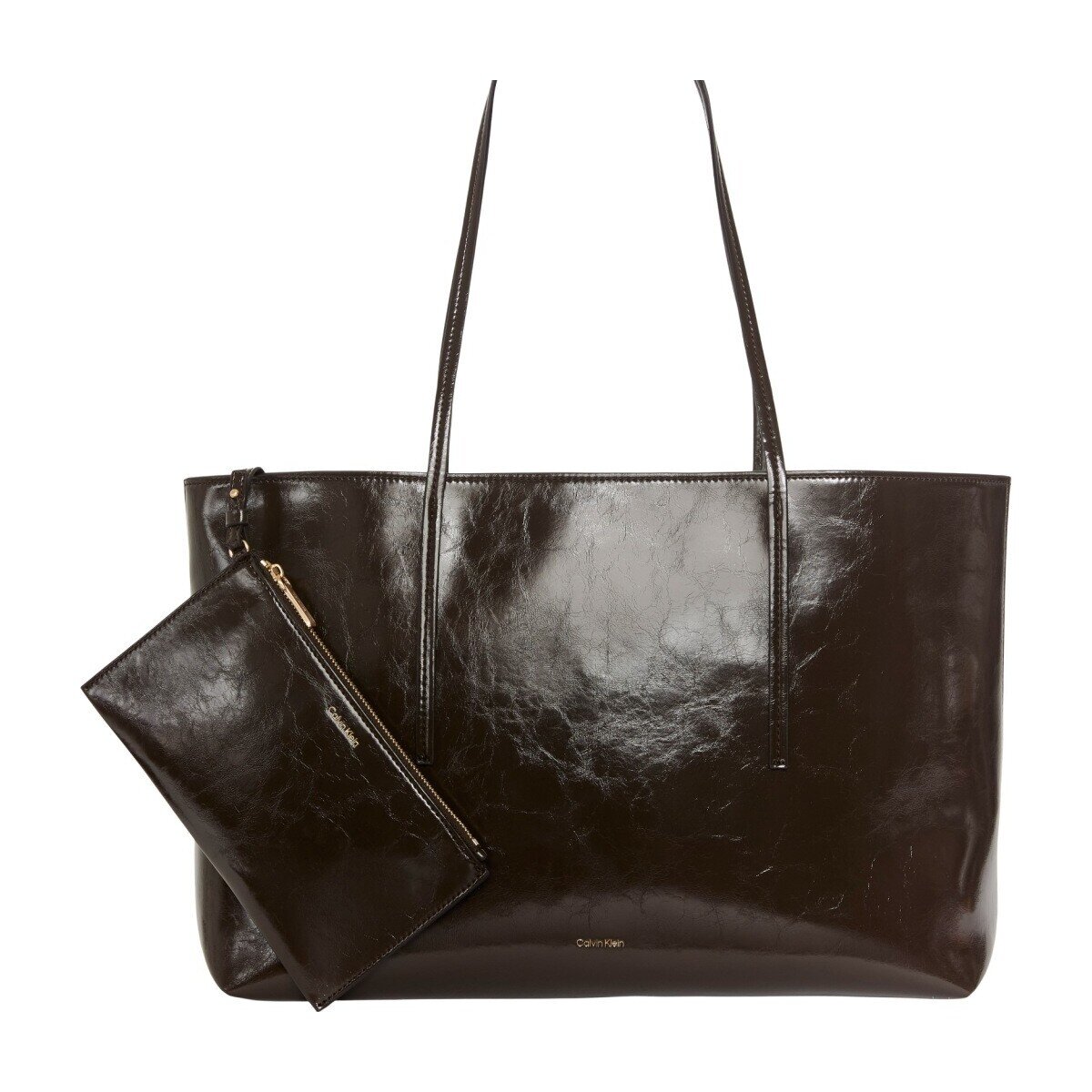 Calvin Klein Jeans Genti Lv04f3537g Foil Logo Glossy Tote Po