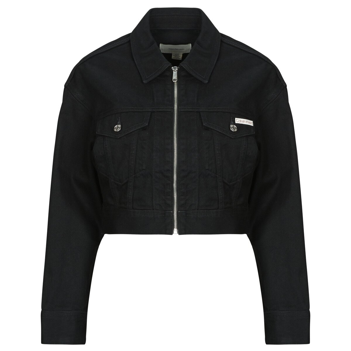 Calvin Klein Jeans Îmbracaminte DENIM CROPPED JACKET SOFT BLACK