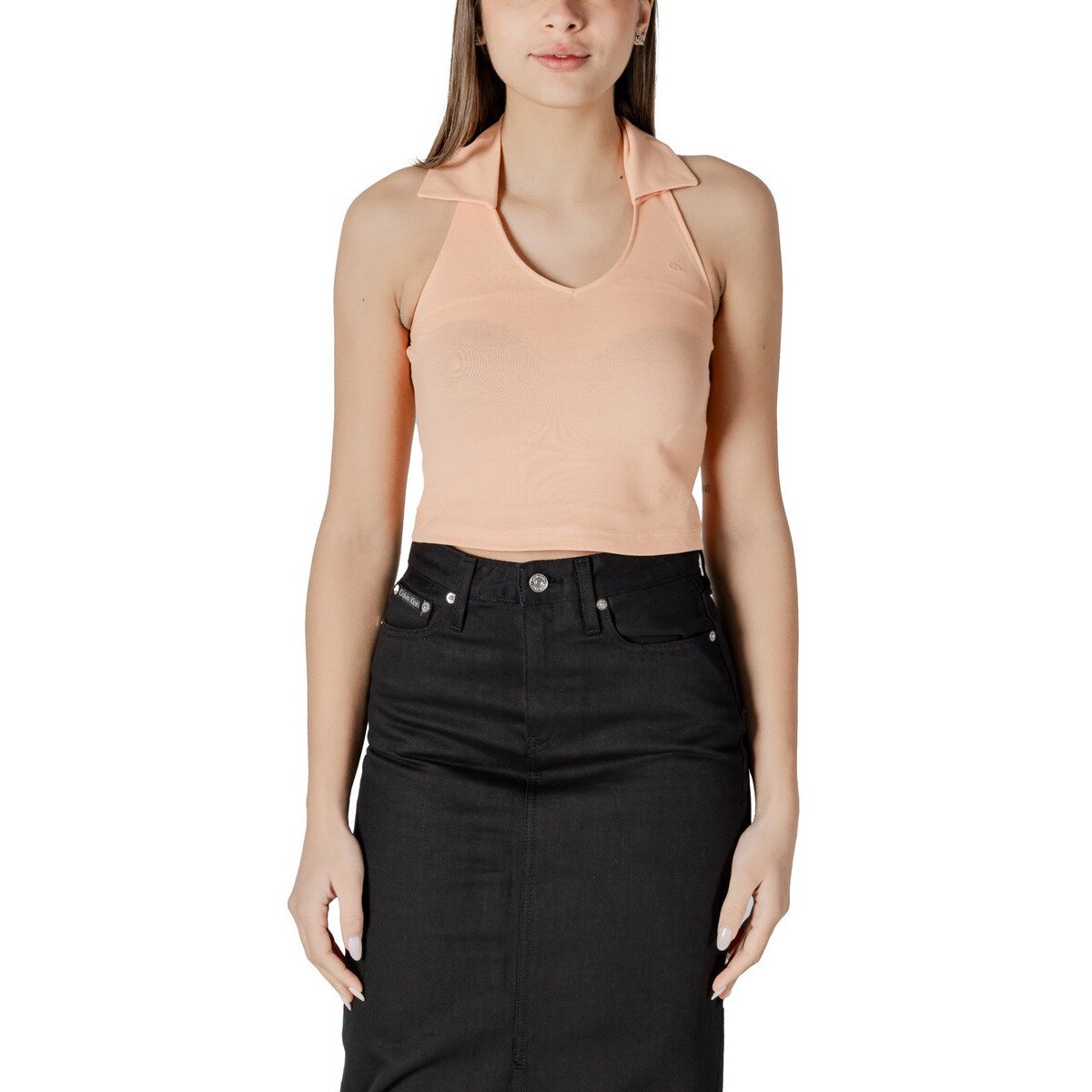 Calvin Klein Jeans Îmbracaminte HALTERNECK POLO COLLAR TOP J20J225320