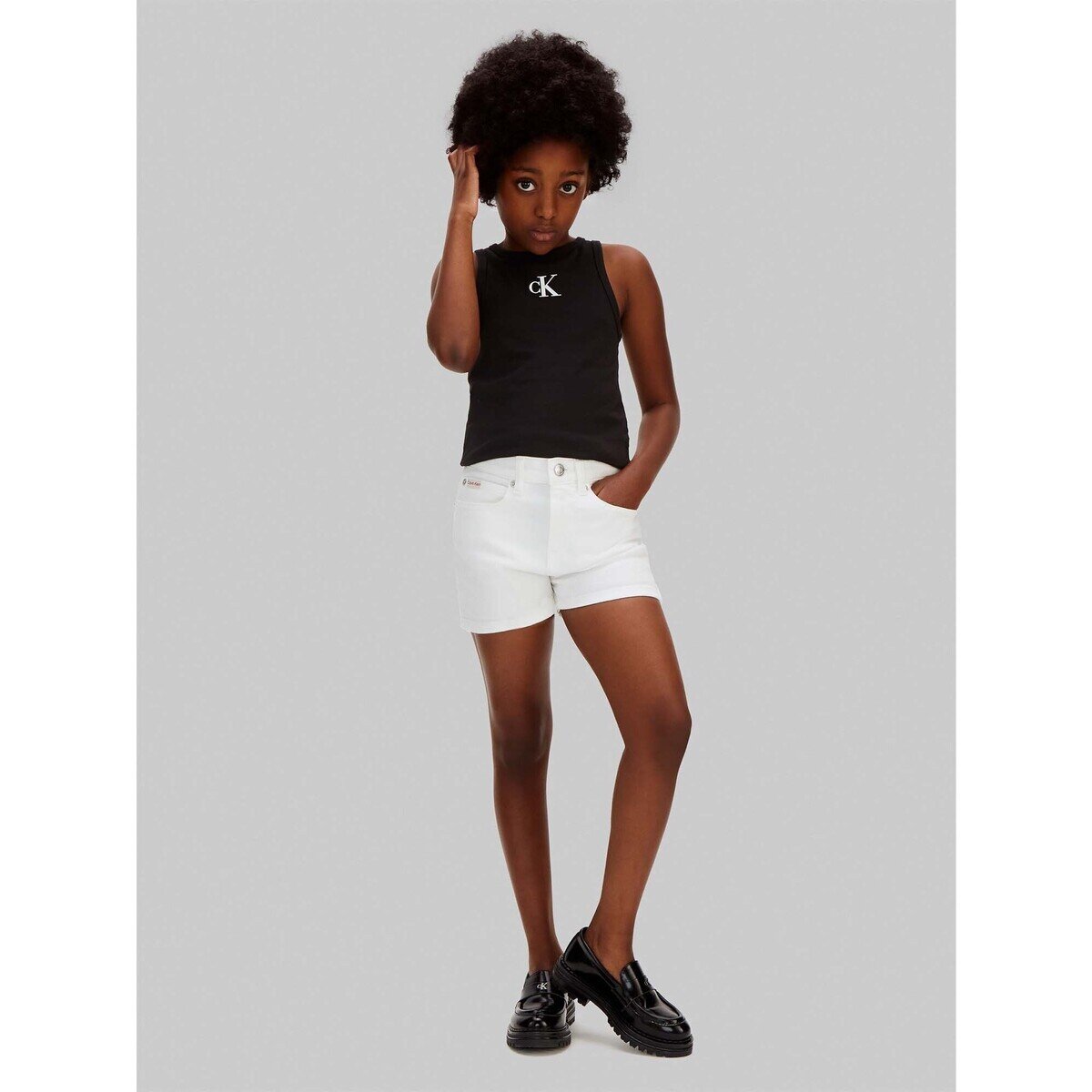 Calvin Klein Jeans Îmbracaminte Hr Relaxed Denim Shorts White