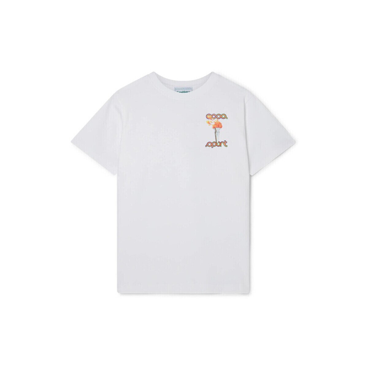 Casablanca Îmbracaminte T-SHIRT LA FLAMME DU SPORT WHITE
