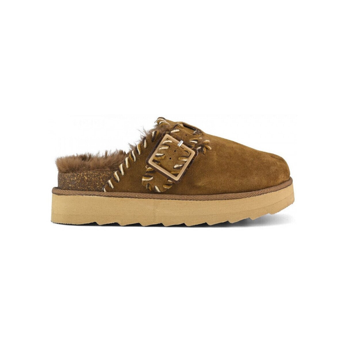 Colors of California Pantofi Platform sabot wool stitchings